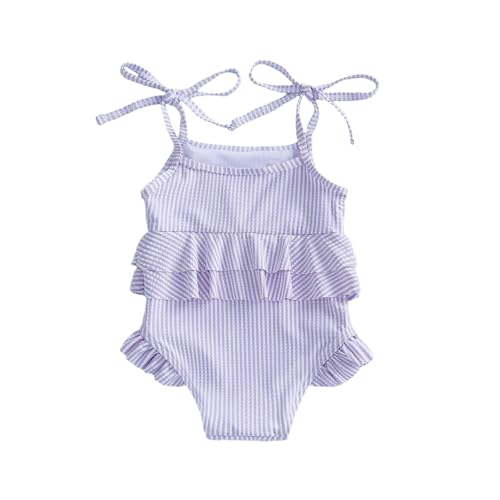 Maillot de bain pour fille avec motif floral et finitions délicates en dentelle