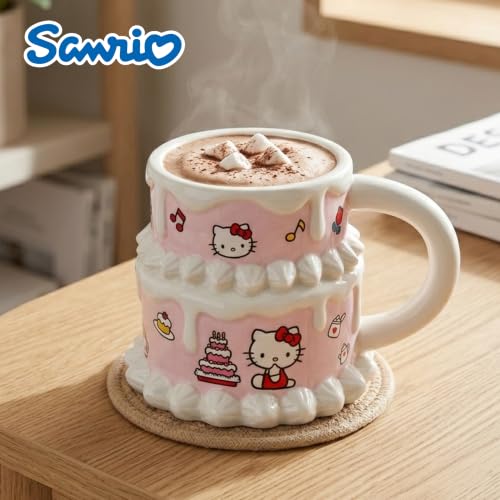 Image of Silver Buffalo Sanrio Hello Kitty Cake Slice, 3D Sculpted Mug, 22oz