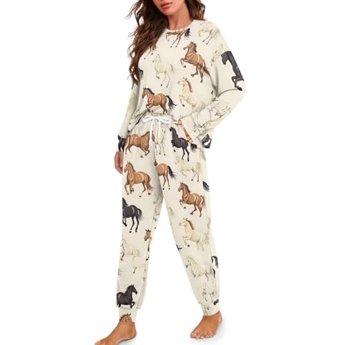 Image of Womens Lounge Set Long Sleeve Soft Pajama Sets