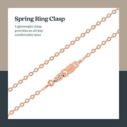 Kezef Creations Cable Chain Necklace Sterling Silver Italian 1.3Mm Rose Gold Plated Nickel Free 18 Inch #TOP3