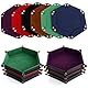VIDETOL 6 Stück Würfelbrett Doppelseitig, Hexagon Würfelteller, 6 Farbe Würfeltablett, Würfelunterlage Faltendes, Würfelteller Leder für Dungeons, Würfel Gaming und Andere Tischspiele
