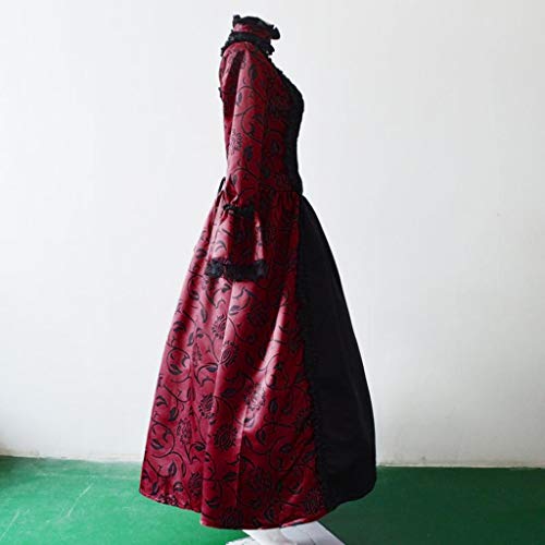 Robe gothique rétro fleurie pour les soirées d'hiver - 6
