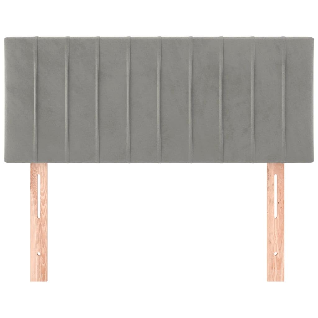 vidaXL Kopfteil, Bettkopfteil mit Holzbeinen, Höhenverstellbar Polsterkopfteil für Bett, Betthaupt Bettzubehör Schlafzimmer, Hellgrau 90x5x78/88cm Samt