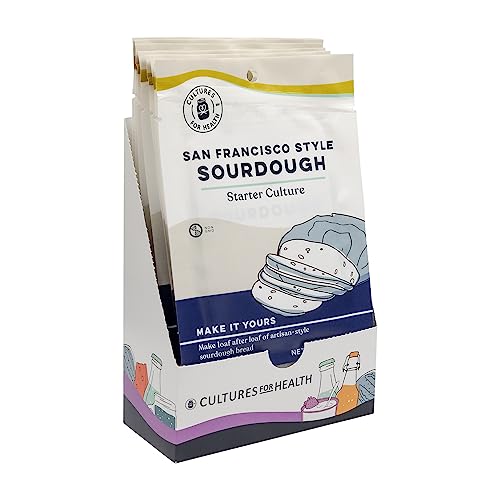 Cultures for Health San Francisco Sourdough Starter, Pack of 8 | Heirloom Style Dehydrated Culture for Baking Sourdough Bread, Pancakes, Biscuits, Pretzels, &amp; More | Non-GMO Prebiotic Artisan Bread