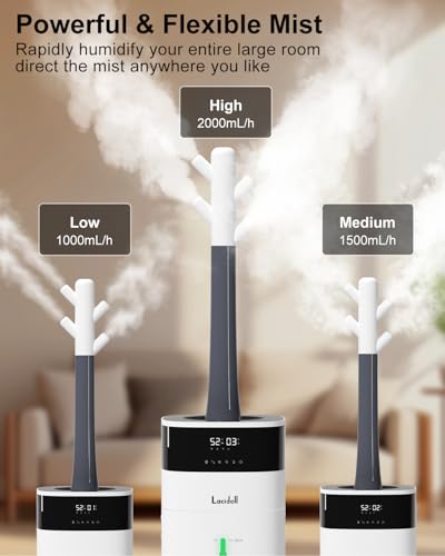 Lacidoll Humidifier Large Room 5.3Gal/20L - Cool And Warm Mist Humidifiers For Home 3000 Sq Ft, Air Humidifiers For Bedroom With Diffuser&Extended Tube, Whole House Humidifiers For Nursery Baby Plants thumb #4