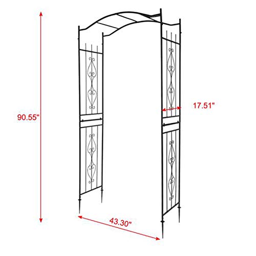 LONEA Garden Arbors and Arches On Clearance, Decorative Pergola Arbor for Various Climbing Plants, Wedding Metal Arch for Garden Wedding Lawn Bridal Party Decoration - Thumbnail 4