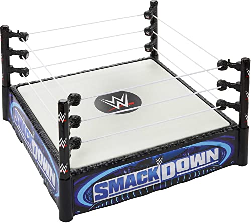 Mattel ​Wwe Superstar Ring, 14 Inches With Spring-Loaded Mat, 4 Event Apron Stickers & Pro-Tension Ropes For Wwe Action Figures #TOP1