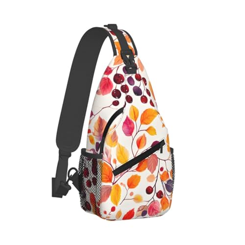 Mochila tipo bandolera estampado hojas para mujer y hombre miniatura 3