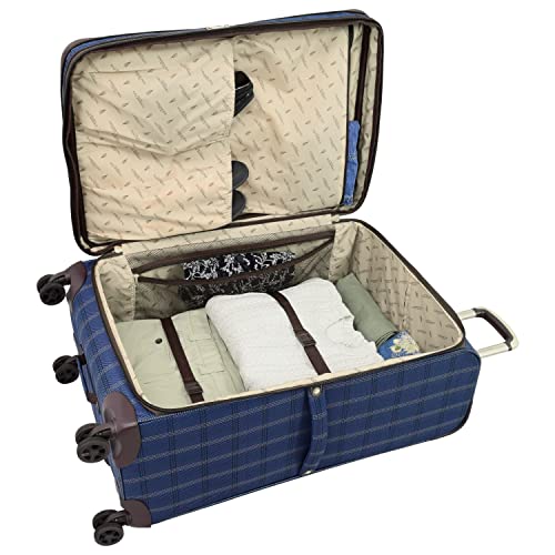 London Fog Brentwood Ii Expandable Spinner, Blue, Carry-On 20-Inch #TOP4