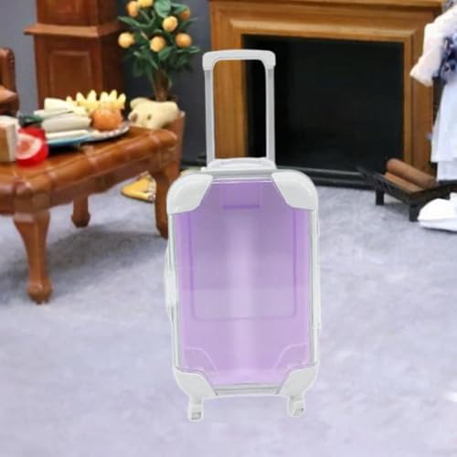 Qianly Doll Accessories Suitcase Doll Travel Luggage Openable Doll Travel Mini Trolley Case Fashion Doll Luggage for 18 inch Doll, Light Purple4