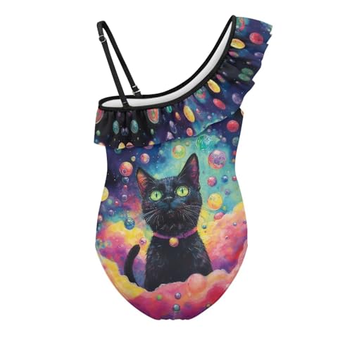 Image of Girls One Piece Swimsuits Size 3-14 Trendy Ruffle Bathing Suit Casual Hawaiian Summer Beach Swimwear
