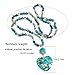 Yomisa Boho Turquoise Necklaces for Women Men Long,Turquoise Heart Pendant Necklaces for Womens Trendy,Handmade Bohemian Western Natural Stone Beaded Necklace Holiday Fashion Charm Jewelry Gifts,35''