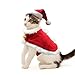 NAMSAN Pet Christmas Costume Cat Santa Outfit Small Dog Xmas Hat with Cloak Set Cat New Year Apparel