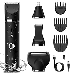 Körperrasierer Herren, Intimrasierer Mann, Body Rasierer Herren Elektrisch, Ohr- & Nasenhaartrimmer, Bodygroomer, Präzise Haarentfernung, 7-IN-1 Multi-Trimmer Kit, Wasserdichter & USB Wiederaufladbar