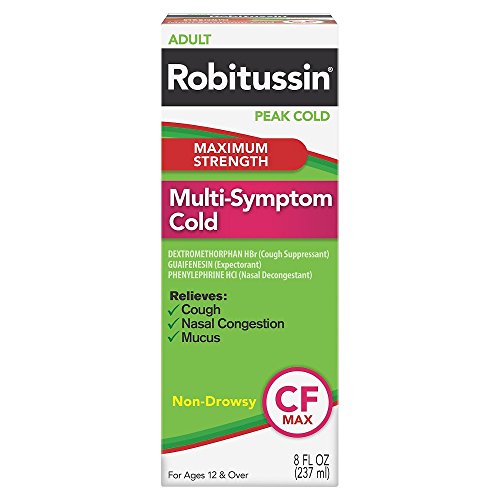 Robitussin Adult Severe Multi-Symptom Cough Cold Flu Medicine, 8 Fl Oz (Pack of 2)