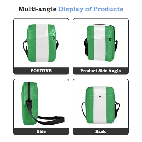 Nigeria Flag Nigerian National Green messenger bag for men crossbody bag men Purse Bag Adjustable Strap for business Shopping4