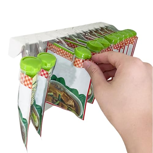 Estante para condimentos, soporte de clip de 11.8 pulgadas para almacenamiento de gabinete, espacio de mostrador sin taladro, bandeja de pimienta para cocina, apartamento, compartimento , fácil