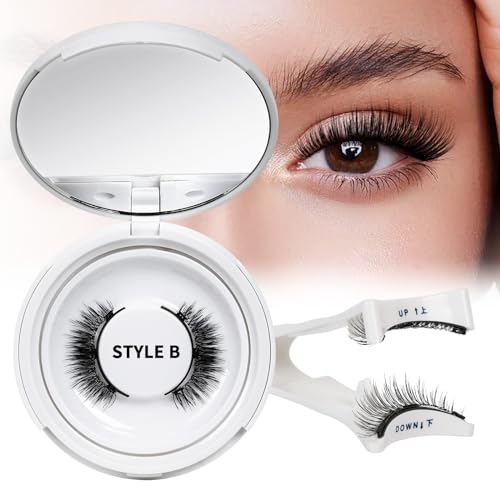 QUEWEL Magnetic-Eyelashes with Applicator, 1 Pair Reusable Magnetic Lashes Kit, No Glue Needed Eyelashes Magnetic, Easy to Wear and Remove (Magnetics Eyelash Kit B7)