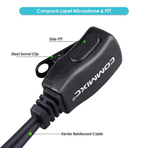 Commixc 2-Pack Walkie Talkie Earpiece With Mic, 2.5Mm 1-Pin G-Shape Walkie Talkie Headset With Ptt, Only Compatible With Motorola Talkabout Two-Way Radios #TOP2