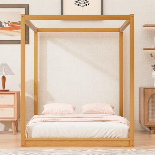 Harper & Bright Designs Queen Size Canopy Floor Bed with