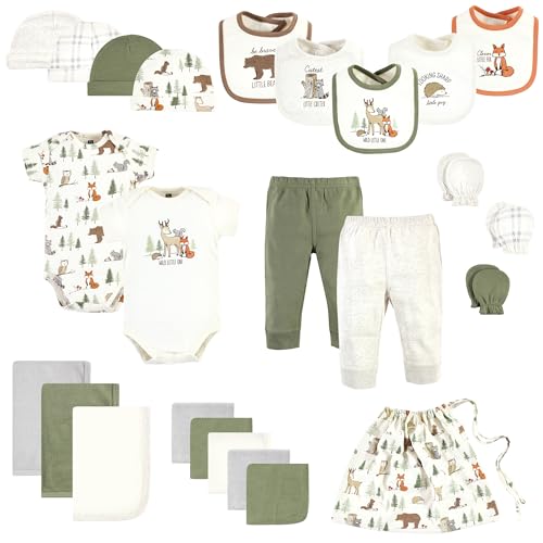 Hudson Baby baby-girls Unisex Baby Hudson Baby Unisex Baby Layette Baby Starter Set 25pc, Forest Animals, 0-6 Months