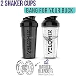 -2 Pack- 28 oz Protein Shaker Bottles for Protein Mixes - 2x Wire Whisk | Leak Proof Shaker Cups for Protein Shakes | Protein Shaker Bottle Pack | Shakers for Protein Shakes-Black&Transparent - Image 3