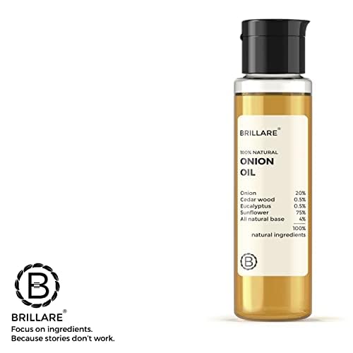Image of Brillare 20% Onion Hair Oil for Hair Fall Reduction with Goodness of Cedar Wood & Sunflower | Visible Hair Fall Reduction in 15 Days (Pack of 2)