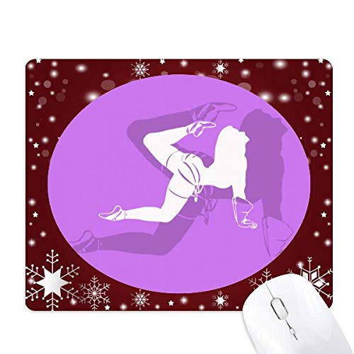 Tapis de souris flocon de neige en hiver avec motif de danseuse dodue
