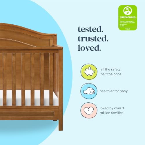 Image of DaVinci Charlie 4-in-1 Convertible Baby Crib w /Mattress - Chestnut