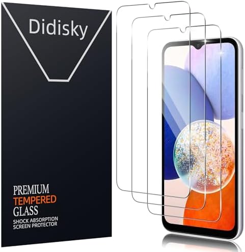 Didisky Lot de 3 Verre Trempé pour Samsung Galaxy A14 4G/5G, Film...