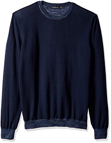 Bugatchi Men's Long Sleeve Pullover Sweater, Midnight, Large