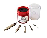 KEO 10000 High-Speed Steel Plain Combined Drill and Countersink Set, Uncoated (Bright) Finish, 60 Degree Point Angle, #1 - #5 Wire Sizes