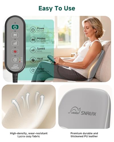 Image of Snailax Shiatsu Back Massager with Heat, 4D Kneading Neck Massager, FSA Eligible, Back Neck Shoulder Massager for Pain Relief Deep Tissue, 3 Speed /3 Modes Portable for Home Office Car Use