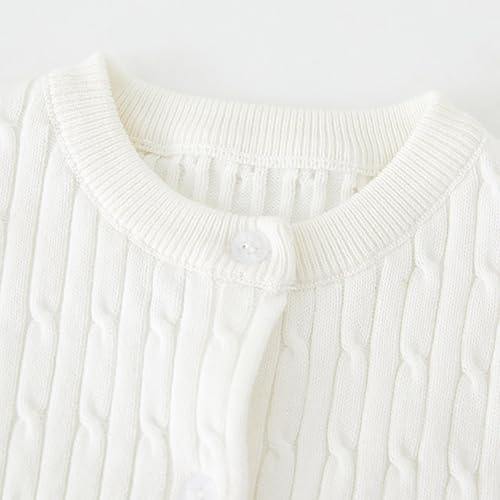 2024 Winter Warm Coat for Kids Girl's Solid Color Long Sleeve Knit Cardigan Jacket Button Down Sweater Jacket Coat3