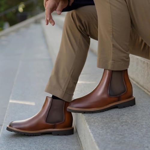 Image of CHAMARIPA Men's Invisible Height Increasing Boots - 3.15 inch Taller