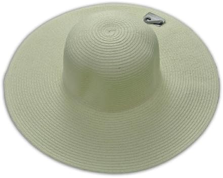 LJL Design Women Colorful Derby Large Floppy Folderable Straw Beach Hat (Beige)