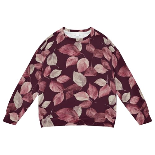 JUNZAN Unique Callistephus Burgundy Little Kids Sweatshirt Hoodie Crewneck Boys Sweat Shirt Athletic 4T