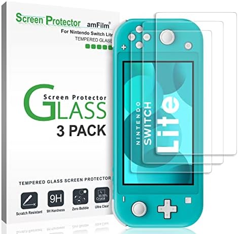 amFilm Tempered Glass Screen Protector for Nintendo Switch Lite 2019 (3-Pack)