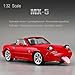 Mzexoma Mazda Miata MX5 Toy Car 1/32 Diecast Model Cars, Car Toys for Kids Age 4-7 Miata Gift for Boys Girls,Pull Back rc Sports car with Lighting & Sound (Red)
