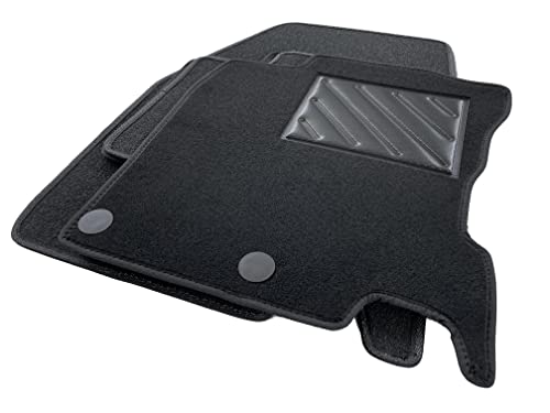 Fußmatten für Nissan Qashqai II J11 ab 2014-2021, passgenau, rutschfest, Absatzschoner aus verstärktem Gummi, Befestigungsknöpfe, Schwarz