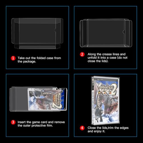 Image of 10 Pcs Clear Transparent Game Card Storage Protection Display Box Protector Compatible with PSP /Playstation Portable CIB Cartridge