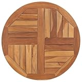 vidaXL Solid Teak Wood Round Table Top - 27.6' Diameter Rustproof - Smooth Fine Sanded Finish - Durable for Home and Commercial Settings