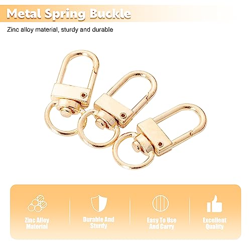 20 Pack Gold & Silver Metal Lobster Claw Clasps, 360° Swivel Lanyard Snap Hooks Lobster Clasp for Keychains and Jewelry Making, Key Chain Hooks for Purse Bag Connector Key Rings Accessories (Gold) - Thumbnail 2