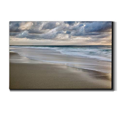 WEXFORD HOME Landscape Wall Art Gallery Wrapped Canvas Ocean Beach Animal Picture Modern Artwork Decoration for Living Room Kitchen Bathroom Office, Ready to Hang, la jolla sunset, 32x48