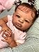 Zero Pam Realistic Black Reborn Baby Dolls, 20 Inch Dark Brown Newborn Silicone Baby Dolls That Look Real, African American Toddler Babies Girl for Kids 3+
