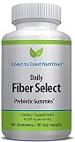 Daily Fiber Select Prebiotic Fiber Gummies Supplement. Soft and Chewy Plant-Based Gummies That Taste