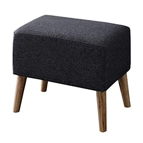 Tabouret canapé déhoussable en tissu et bois nordique pour salon