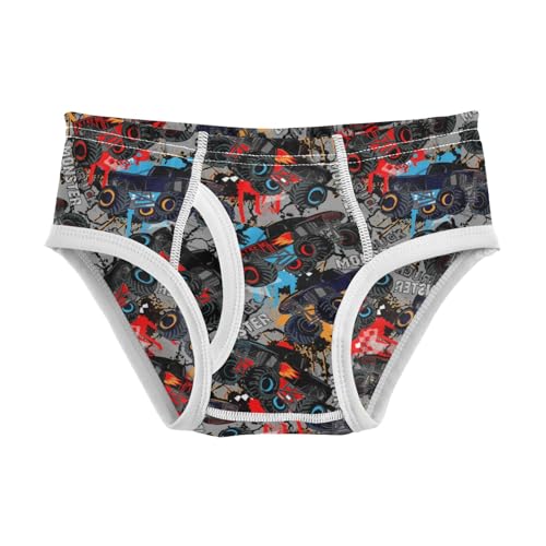 Boys' Exclusive Briefs Toddler Underwear 95% Combed Cotton Boxerbriefs 2T Monster and Vehicle Pattern Cars 89