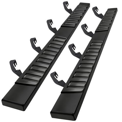 Image of COMNOVA 6 inch Running Boards Compatible with 07-18 Silverado /Sierra 1500 Crew Cab, 07-19 2500 3500HD, 2019 LD /Limited Crew Cab. Silverado Nerf Bars Side Steps(Incl. 8 Brackets)