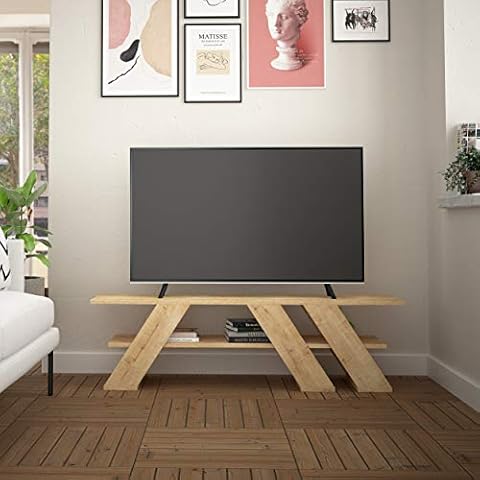 Hocuspicus Modern Designed TV Stand for Livingroom up to 55' TV's - 140 x 40 x 34 cm - Easy to Assemble and Clean (Oak) Cover